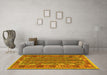 Machine Washable Persian Yellow Traditional Rug in a Living Room, wshtr2697yw