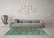 Machine Washable Persian Light Blue Traditional Rug in a Living Room, wshtr2697lblu