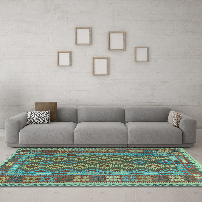 Machine Washable Persian Light Blue Traditional Rug in a Living Room, wshtr2697lblu