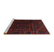 Sideview of Machine Washable Traditional Bakers Brown Rug, wshtr2698