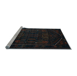 Sideview of Machine Washable Persian Light Blue Traditional Rug, wshtr2698lblu