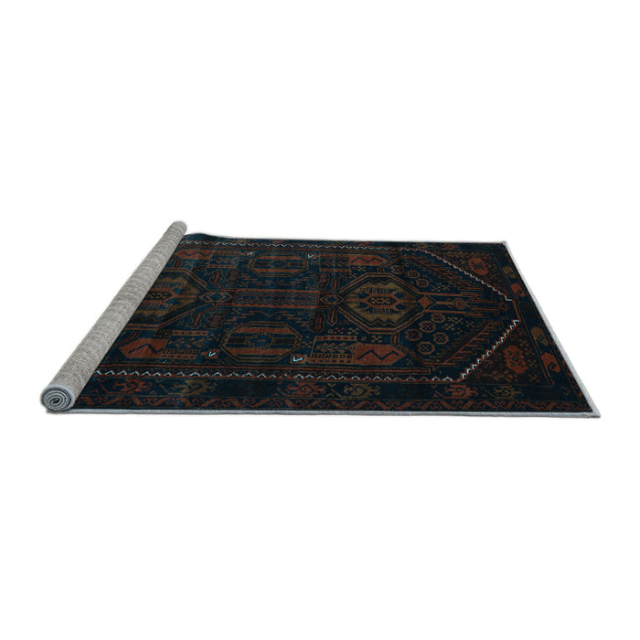 Sideview of Machine Washable Persian Light Blue Traditional Rug, wshtr2698lblu