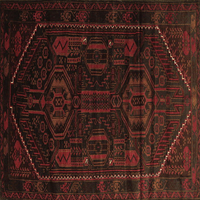 Square Persian Brown Traditional Rug, tr2698brn