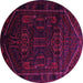 Round Persian Pink Traditional Rug, tr2698pnk