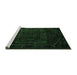 Sideview of Machine Washable Persian Emerald Green Traditional Area Rugs, wshtr2698emgrn