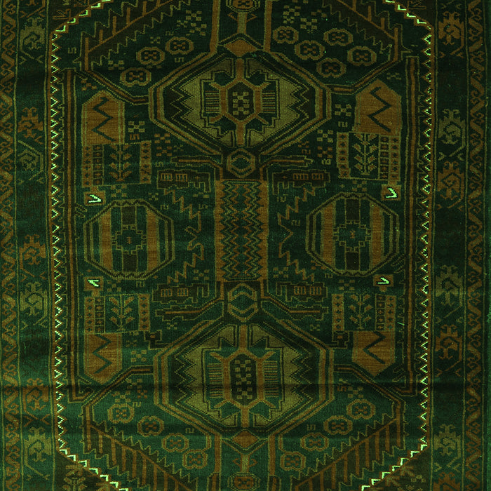 Serging Thickness of Machine Washable Persian Green Traditional Area Rugs, wshtr2698grn