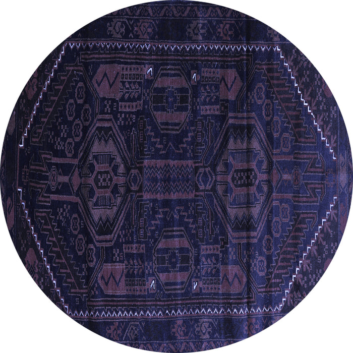 Round Persian Blue Traditional Rug, tr2698blu