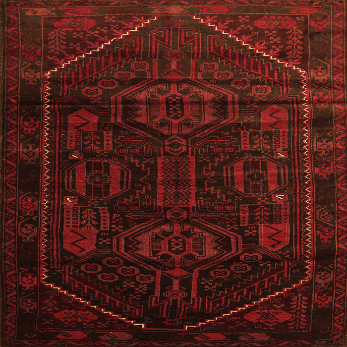 Round Machine Washable Persian Orange Traditional Area Rugs, wshtr2698org