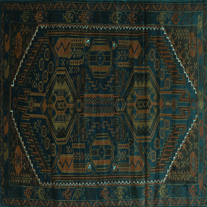 Square Persian Turquoise Traditional Rug, tr2698turq
