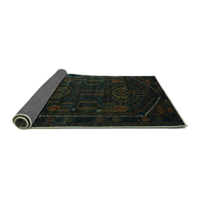 Sideview of Persian Turquoise Traditional Rug, tr2698turq