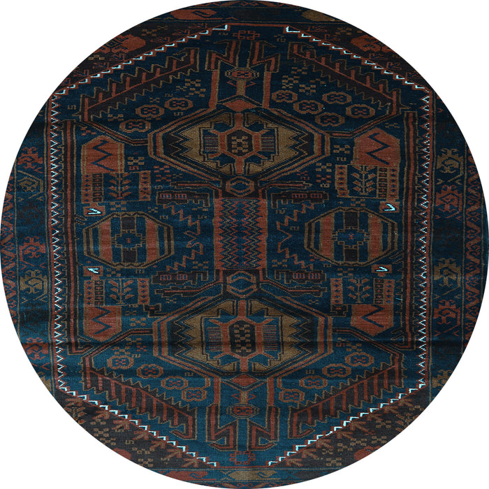 Round Machine Washable Persian Light Blue Traditional Rug, wshtr2698lblu