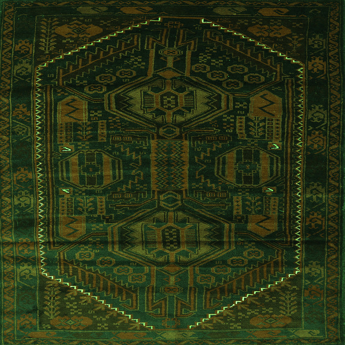 Serging Thickness of Persian Green Traditional Rug, tr2698grn