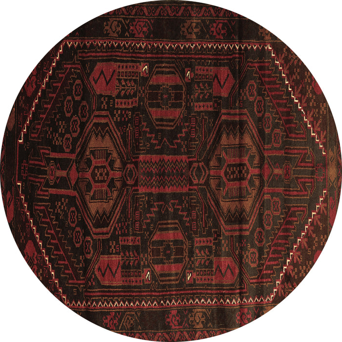 Round Machine Washable Persian Brown Traditional Rug, wshtr2698brn