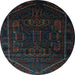 Round Persian Light Blue Traditional Rug, tr2698lblu