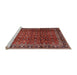 Sideview of Machine Washable Traditional Orange Salmon Pink Rug, wshtr2699