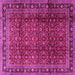 Square Machine Washable Persian Pink Traditional Rug, wshtr2699pnk