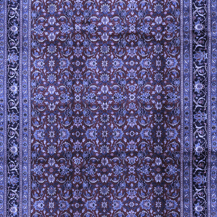 Machine Washable Persian Blue Traditional Rug, wshtr2699blu