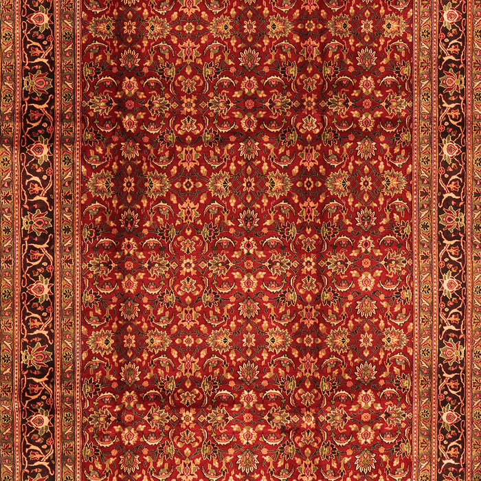 Serging Thickness of Machine Washable Persian Orange Traditional Area Rugs, wshtr2699org