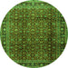 Square Persian Green Traditional Rug, tr2699grn