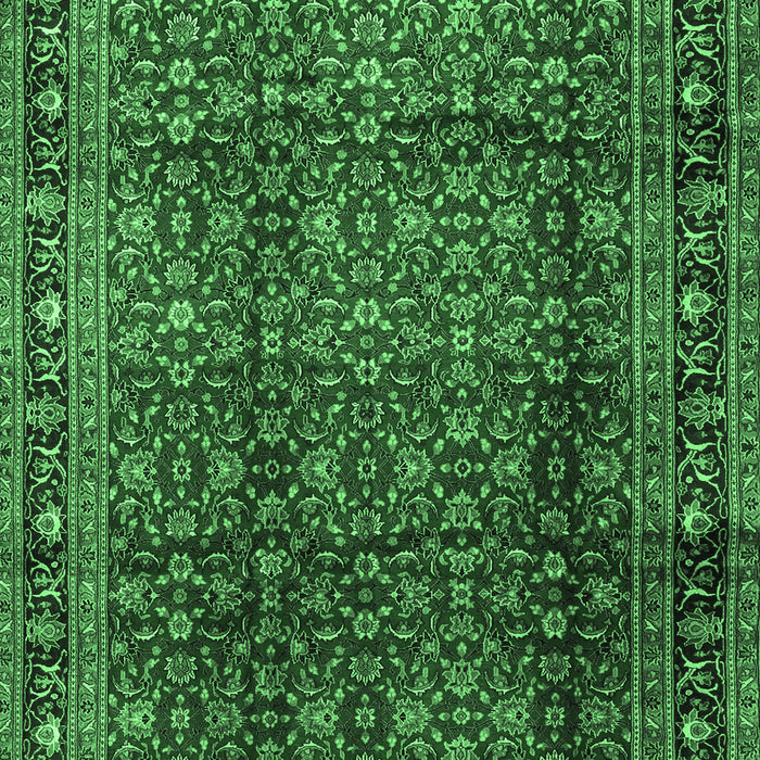 Machine Washable Persian Emerald Green Traditional Area Rugs, wshtr2699emgrn