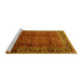 Sideview of Machine Washable Persian Yellow Traditional Rug, wshtr2699yw