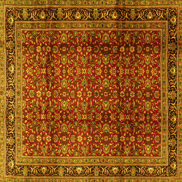 Square Persian Yellow Traditional Rug, tr2699yw