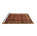 Sideview of Machine Washable Persian Brown Traditional Rug, wshtr2699brn