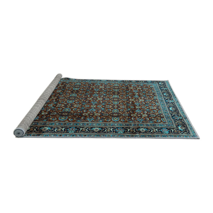 Sideview of Machine Washable Persian Light Blue Traditional Rug, wshtr2699lblu