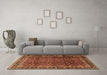 Machine Washable Persian Brown Traditional Rug in a Living Room,, wshtr2699brn