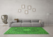 Machine Washable Persian Green Traditional Area Rugs in a Living Room,, wshtr269grn