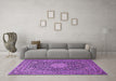 Machine Washable Persian Purple Traditional Area Rugs in a Living Room, wshtr269pur