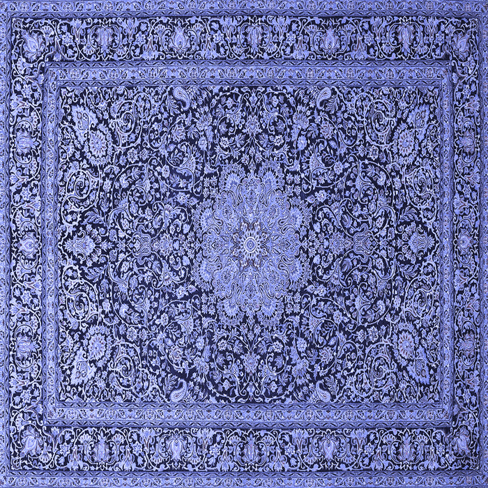 Square Machine Washable Persian Blue Traditional Rug, wshtr269blu