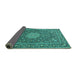 Sideview of Persian Turquoise Traditional Rug, tr269turq