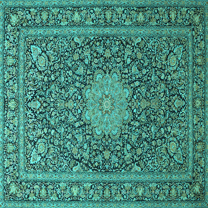 Square Persian Turquoise Traditional Rug, tr269turq