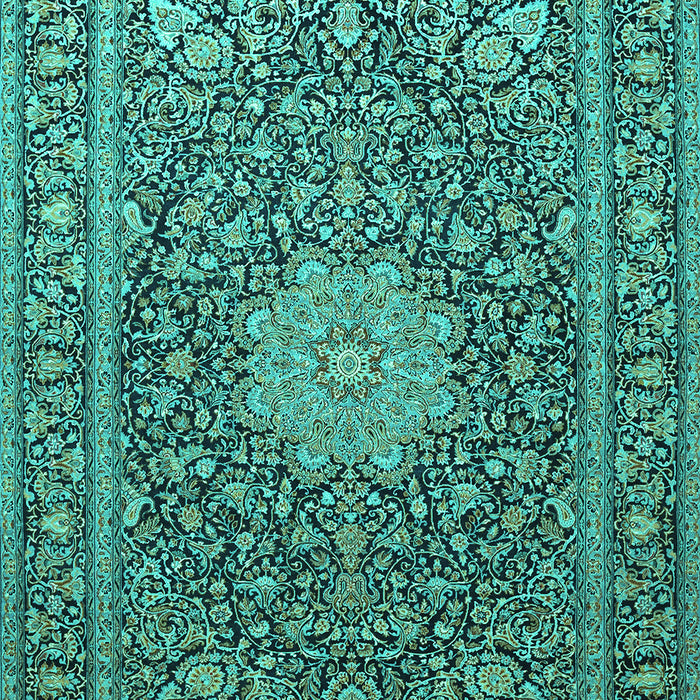 Machine Washable Persian Turquoise Traditional Area Rugs, wshtr269turq