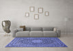 Machine Washable Persian Blue Traditional Rug in a Living Room, wshtr269blu