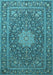 Machine Washable Persian Light Blue Traditional Rug, wshtr269lblu