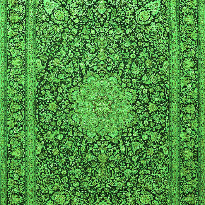 Serging Thickness of Machine Washable Persian Green Traditional Area Rugs, wshtr269grn