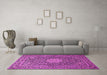 Machine Washable Persian Pink Traditional Rug in a Living Room, wshtr269pnk