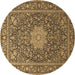 Round Persian Brown Traditional Rug, tr269brn
