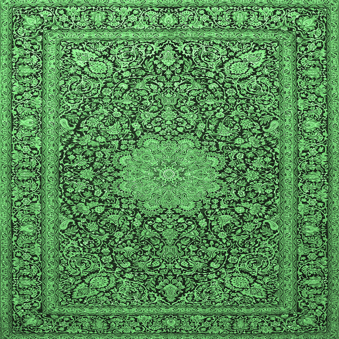 Square Persian Emerald Green Traditional Rug, tr269emgrn