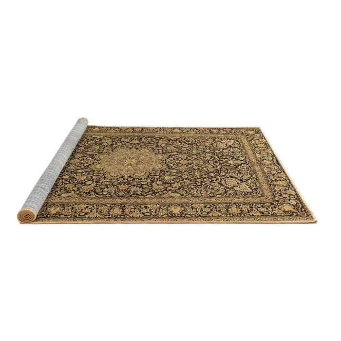 Sideview of Machine Washable Persian Brown Traditional Rug, wshtr269brn