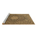 Sideview of Machine Washable Persian Brown Traditional Rug, wshtr269brn