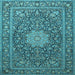 Square Machine Washable Persian Light Blue Traditional Rug, wshtr269lblu