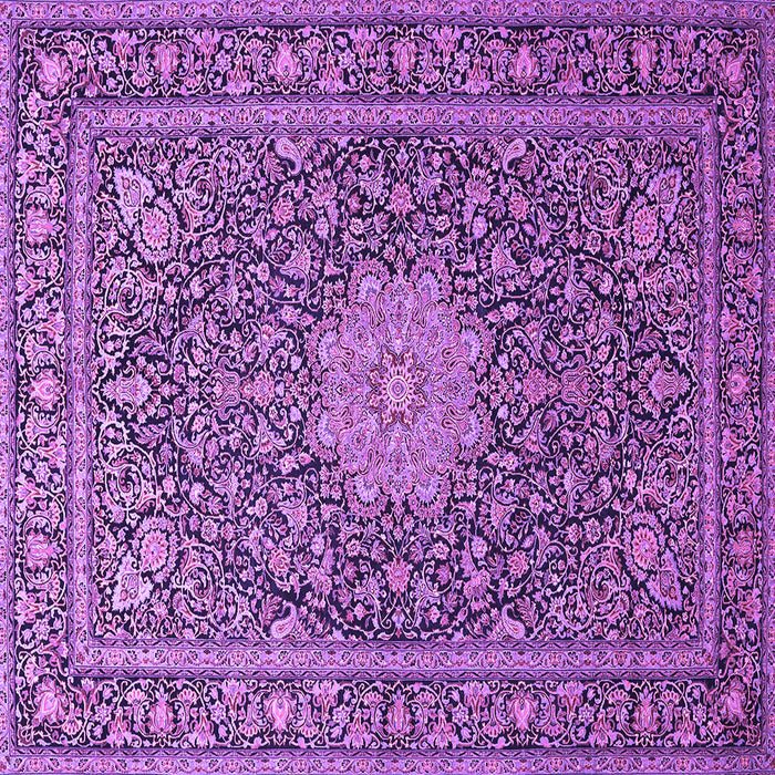 Square Machine Washable Persian Purple Traditional Area Rugs, wshtr269pur