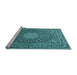 Sideview of Machine Washable Persian Light Blue Traditional Rug, wshtr269lblu