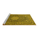 Sideview of Machine Washable Persian Yellow Traditional Rug, wshtr269yw