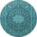 Round Persian Light Blue Traditional Rug, tr269lblu