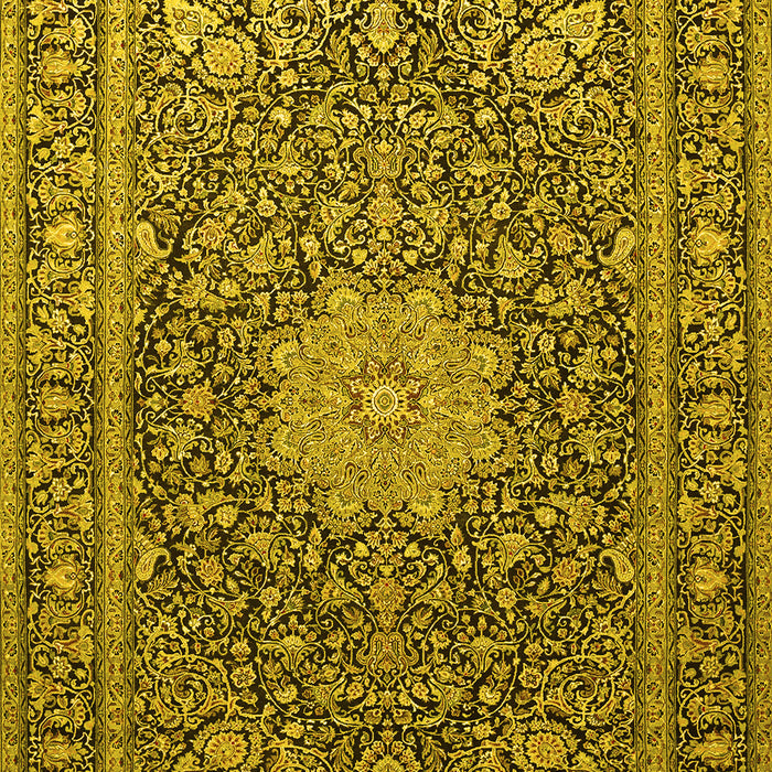 Machine Washable Persian Yellow Traditional Rug, wshtr269yw