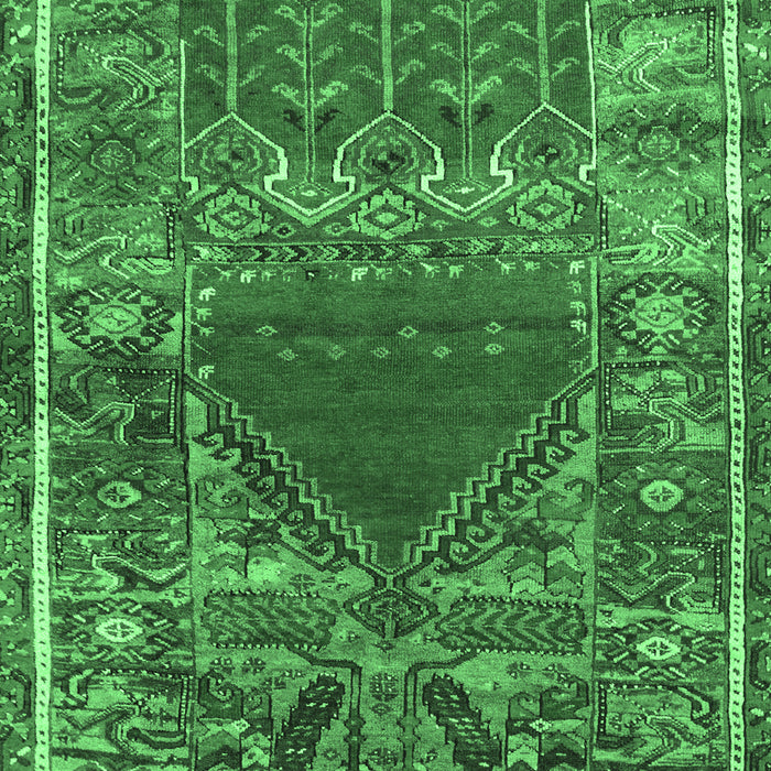 Machine Washable Persian Emerald Green Traditional Area Rugs, wshtr26emgrn